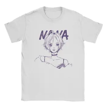 Homens Nana Osaki T-Shirts de Manga Anime Puro Algodão Tops de Moda de Manga Curta, Gola Redonda Tees 4XL 5XL T-Shirt