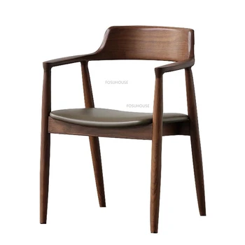 Nordic Cadeiras de Jantar de Madeira maciça para Casa, de Móveis de Restaurante Encosto de Cadeiras de Simplicidade Braço Cozinha do Agregado familiar Cadeira de Jantar