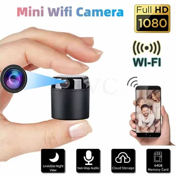 1080P HD Mini Câmera wi-Fi Smart Home Vigilância de Segurança Pequena Câmera de vídeo sem Fio do IP da Visão Nocturna de Monitoramento Remoto Espia Cam