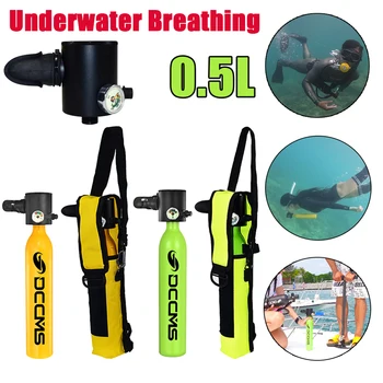 0,5 L De Mini Tanque De Mergulho Equipamentos De Mergulho Ao Ar Livre De Oxigênio Mergulho Tanque De 5-10 Minutos De Cilindro De Mergulho Definido Mão Subaquática Bomba