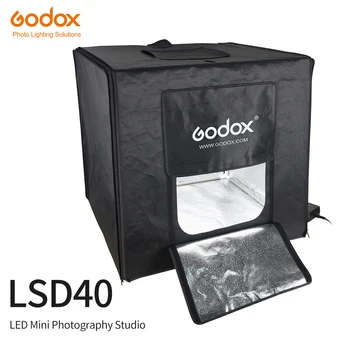 Godox LSD40 40*40cm DIODO emissor de luz 40W Estúdio de Fotografia Softbox Tenda de Luz SoftBox +Adaptador de CA +PVC Fundos para o Telefone DSLR de Disparo do Produto