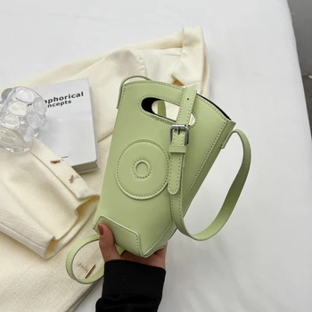 Novo Telefone Celular Bag duplo Mini Saco de Mulheres de Cor Sólida Bolsa e Carteira Escavado Alça de Ombro Saco Crossbody Sacos para Mulheres