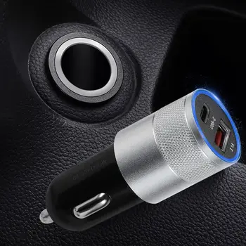 Tipo de alta Qualidade C Carga Rápida Adaptador USB Carregador de Carro Carro Carregador Rápido do Carregador do Telefone da Porta USB