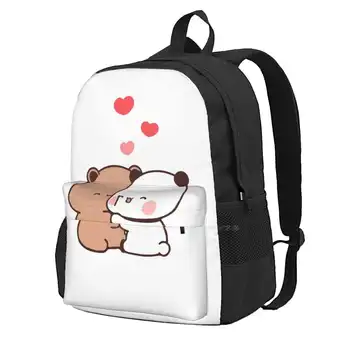 Urso Panda , Bubu E Dudu, Abraços De Amor A Escola Saco Grande Capacidade De Mochila Laptop De 15 Polegadas Crianças, Crianças De Urso Panda Abraço Bubu Dudu