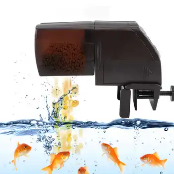 Elétrico inteligente LCD Alimentador Automático Timer animal de Estimação de Alimentação Dispensador com Clip de Fixação para Tanque de Peixes de Aquário de Alimentação Ferramenta