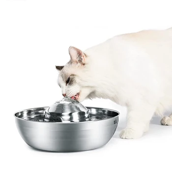 De Aço inoxidável de Estimação bebedouro do Cão Gato Fonte de Água para Gatos, Cães de Pequeno porte 2L Ultra-Silencioso Automática de Fontes Gato Bebedor
