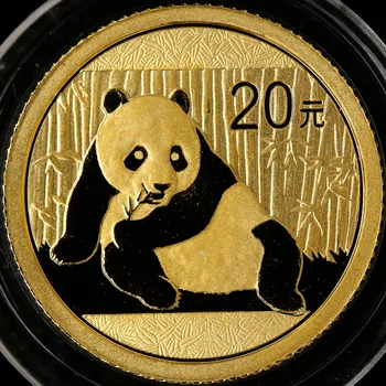 2015 a China Panda de Ouro, Moeda Comemorativa/Ouro Real Original 1/20 Au oz.999 20 Yuan UNC
