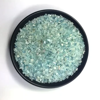 2-4mm Natural Azul água-marinha, Quartzo, Pedra de Cristal de Rocha Fichas de Espécimes Naturais, Pedras e Minerais, Cristais de Cura