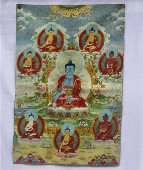 Colecionáveis Tradicional do Budismo Tibetano no Nepal Thangka de Buda pinturas ,tamanho Grande, o Budismo de seda, brocado pintura p002602