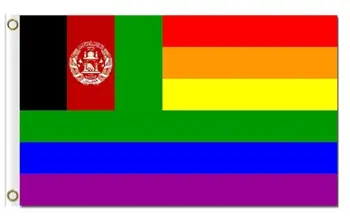 Afeganistão bandeira do orgulho gay, orgulho LGBT de 3x5ft bandeira do arco-íris