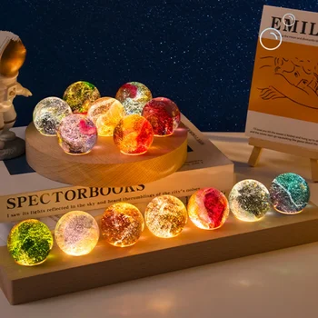 60mm 3D Bola de Cristal Esmalte Colorido Esferas de Bolas Decorativas Astronomia de Presente de Aniversário, Presente de Vidro Esfera Globo de Neve Decoração Home