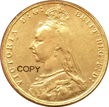 Reino UNIDO Banhado a Ouro Britânico Moedas de Cópia de 1891