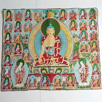Religiosa Thangka, brocado bordado pintura, o Buda Sakyamuni, excelente, decoração, auspicioso