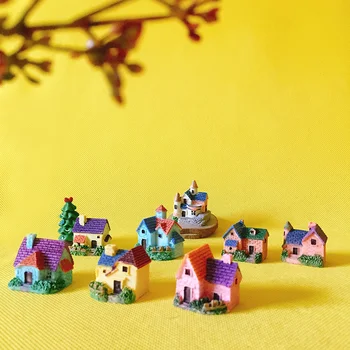 8 Pcs/casa/vivenda/miniaturas/linda bonito/fairy garden gnome/moss terrário decoração/artesanato/bonsai/diy suprimentos