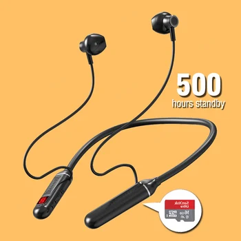 Fones de ouvido sem fio Decote Fone de ouvido Bluetooth 500 Horas de Tempo de Bateria Com Microphon Auriculares Esporte Fone de ouvido, Para Cartão do TF