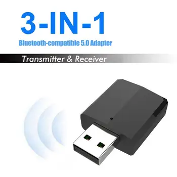 USB, Blue-tooth Adaptadores BT5.0 sem Fio de Áudio USB Dongle Com Receptor Transmissor de 3,5 mm Cabo Para Computador PC TV/PC/alto-Falante de Carro