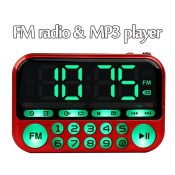 Portátil Mini Rádio FM alto-Falante de Música Leitor de Cartão do TF USB Para PC, Telefone com Display de LED Multimédia de Música MP3 Altifalante