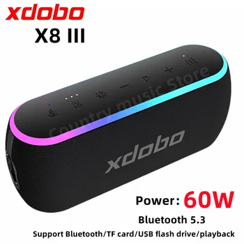 Xdobo X8III de 60W, a Caixa De Som Bluetooth alto-Falante Portátil Coluna de Som do Bar Construído-em Poder do Banco IPX7 Impermeável Subwoofer sem Fios