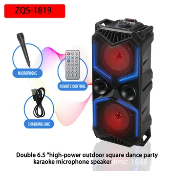 ZQS-1819 de Alta potência Portátil ao ar livre Praça do Partido de Dança Cantando Microfone Grande alto-Falante sem Fio Bluetooth alto-Falante Coluna Anker