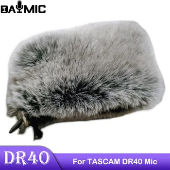 Adequado para TASCAM DR40 de Gravação do Microfone Gato Morto Exterior Peles Artificiais Cobertura de pára-brisa Fones de pára-Brisas de Manga Escudo