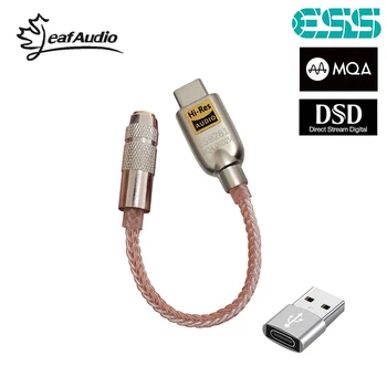 Leafaudio ES9281 MQA DAC USB de 32 bits 384 K Tipo C Adaptador de Dac Telefone Móvel DSD128 Decodificador Poderoso Amplificador de fones de ouvido