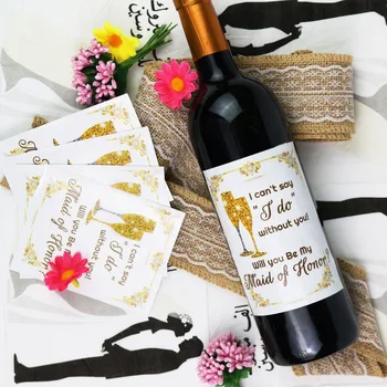 Champanhe, Vinho Rótulos Adesivos Wrappers Garrafa De Decoração De Casamento Chuveiro Nupcial Festa De Aniversário De Suprimentos